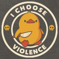 I Choose Violence Funny Duck By Tobe Fonseca Cotton Canvas Backpack