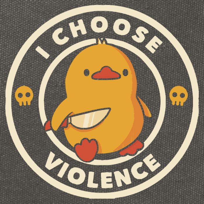 I Choose Violence Funny Duck By Tobe Fonseca Cotton Canvas Backpack