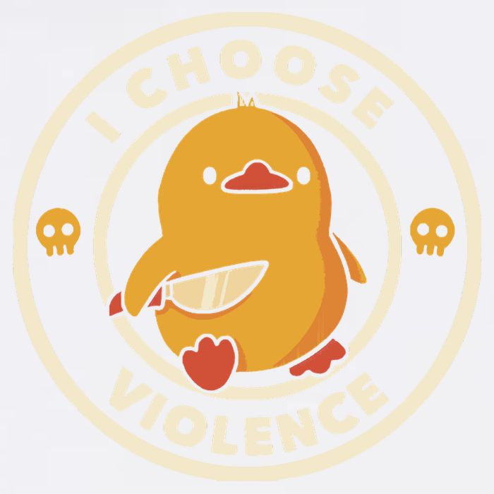 I Choose Violence Funny Duck By Tobe Fonseca Garment-Dyed Sweatshirt