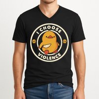 I Choose Violence Funny Duck V-Neck T-Shirt