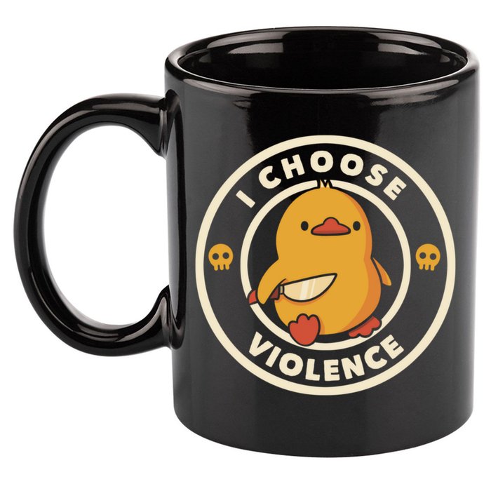 I Choose Violence Funny Duck 11oz C Handle Ceramic Mug
