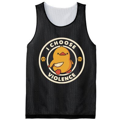 I Choose Violence Funny Duck Mesh Reversible Basketball Jersey Tank