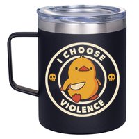 I Choose Violence Funny Duck 12oz Stainless Steel Coffee Mug