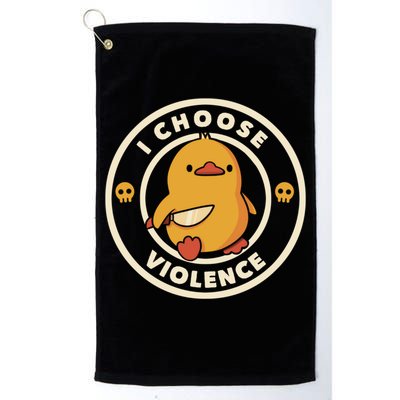I Choose Violence Funny Duck Golf Towel