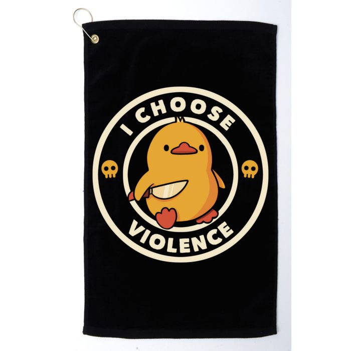 I Choose Violence Funny Duck Golf Towel