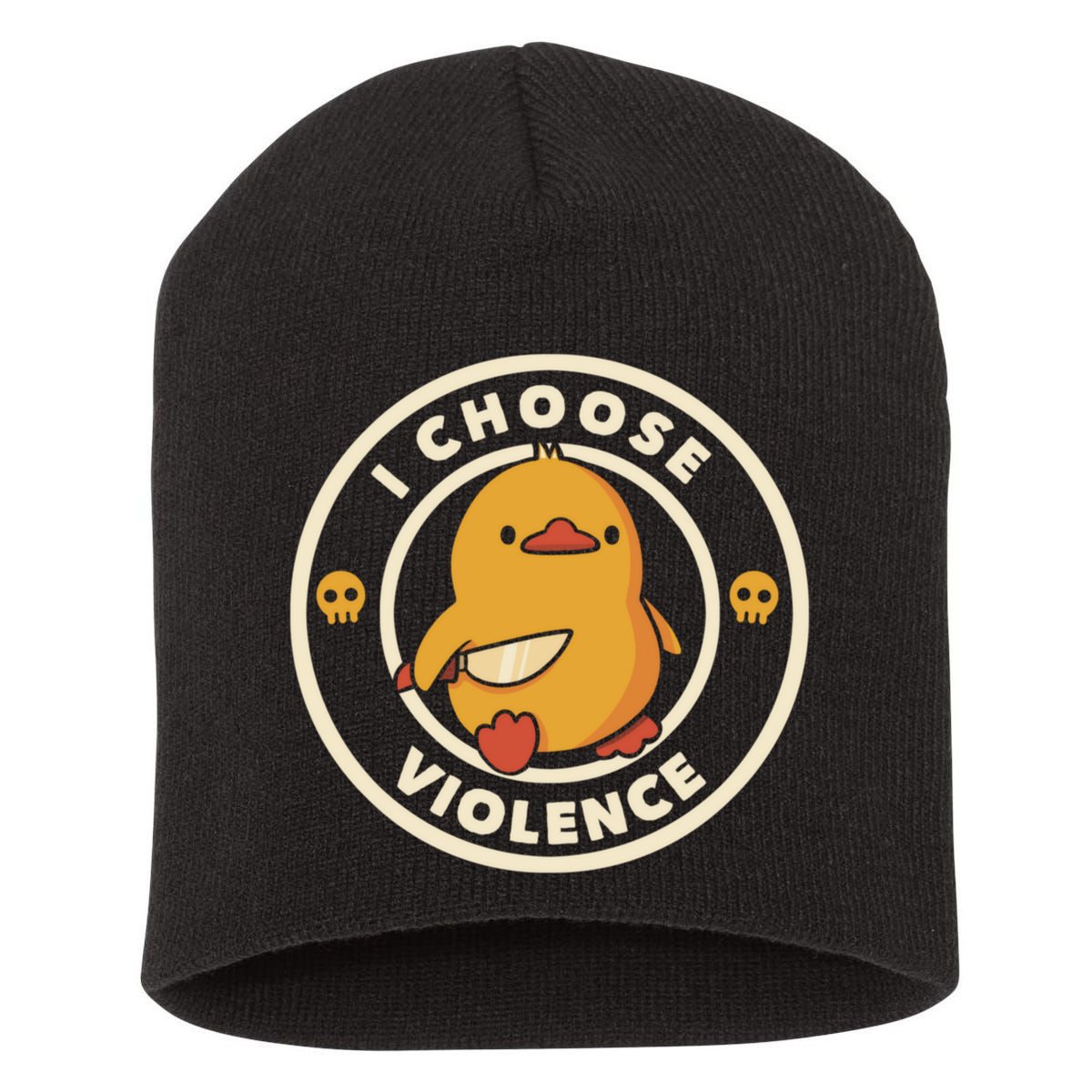 I Choose Violence Funny Duck Short Acrylic Beanie