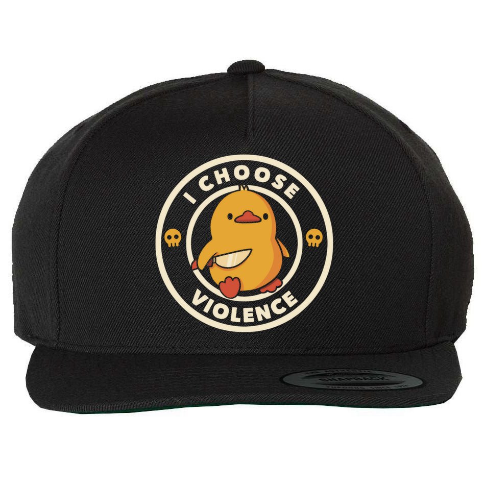 I Choose Violence Funny Duck Wool Snapback Cap