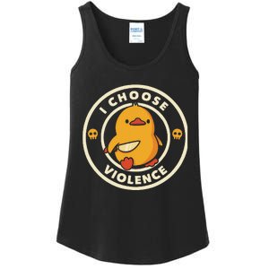 I Choose Violent Funny Duck Ladies Essential Tank