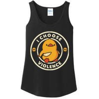 I Choose Violent Funny Duck Ladies Essential Tank