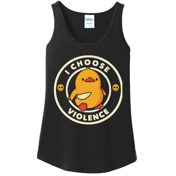 I Choose Violent Funny Duck Ladies Essential Tank