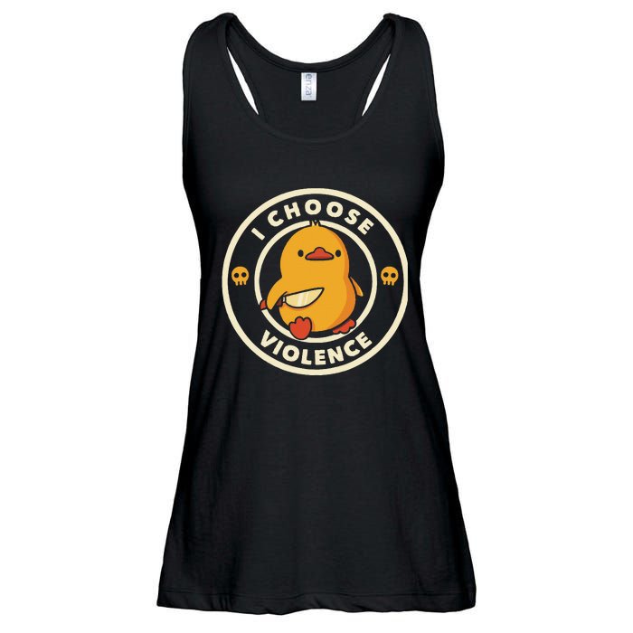 I Choose Violent Funny Duck Ladies Essential Flowy Tank