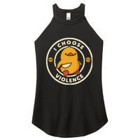 I Choose Violent Funny Duck Women's Perfect Tri Rocker Tank