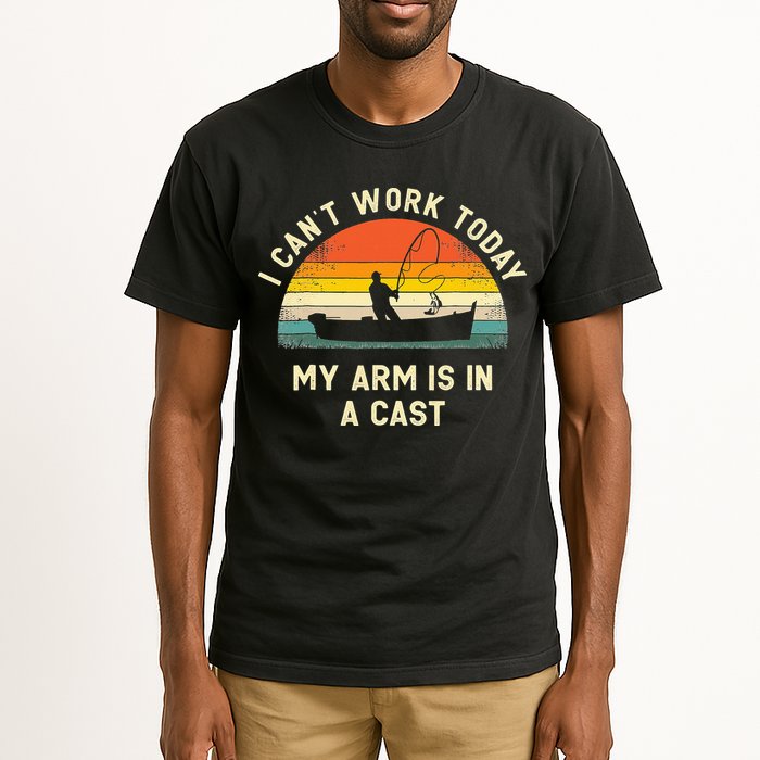 I Can't Work Today My Arm Is in Cast Fisherman Funny Fishing Tall T-Shirt