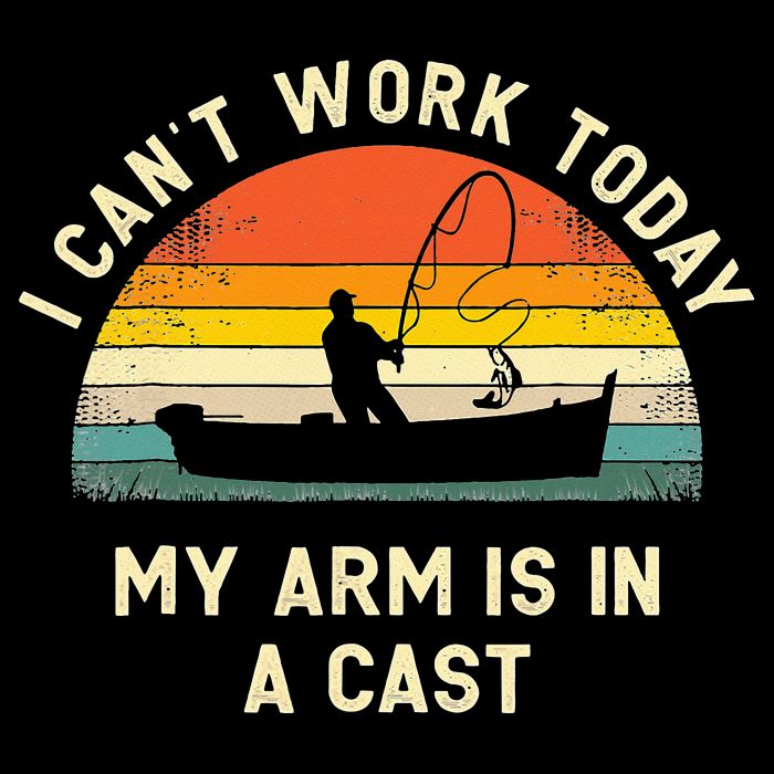 I Can't Work Today My Arm Is in Cast Fisherman Funny Fishing Impact Tech Backpack
