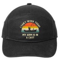 I Can't Work Today My Arm Is in Cast Fisherman Funny Fishing 7-Panel Snapback Hat