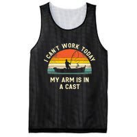 I Can't Work Today My Arm Is in Cast Fisherman Funny Fishing Mesh Reversible Basketball Jersey Tank