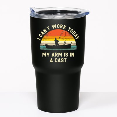 I Can't Work Today My Arm Is in Cast Fisherman Funny Fishing Tumbler