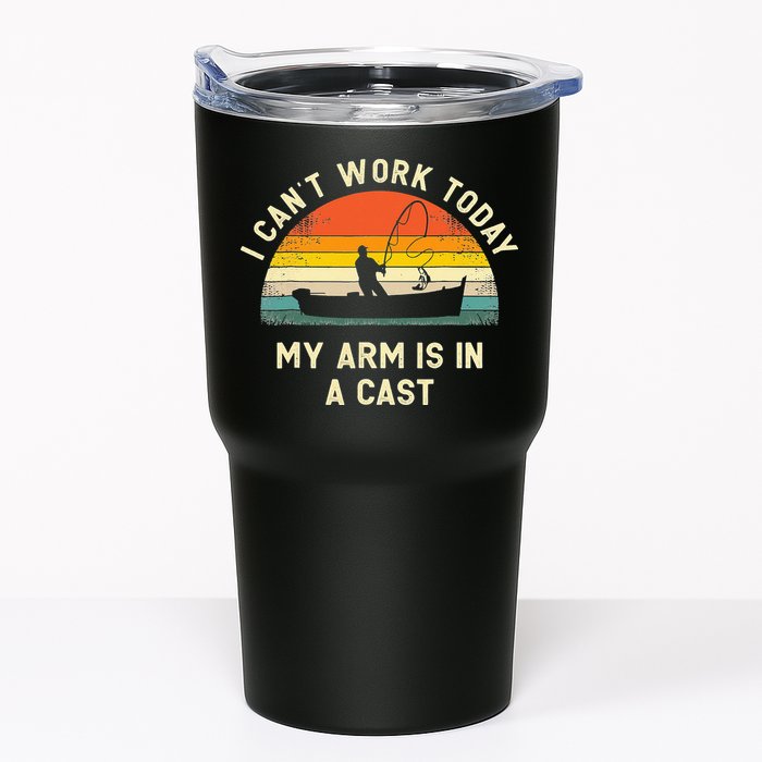 I Can't Work Today My Arm Is in Cast Fisherman Funny Fishing Tumbler