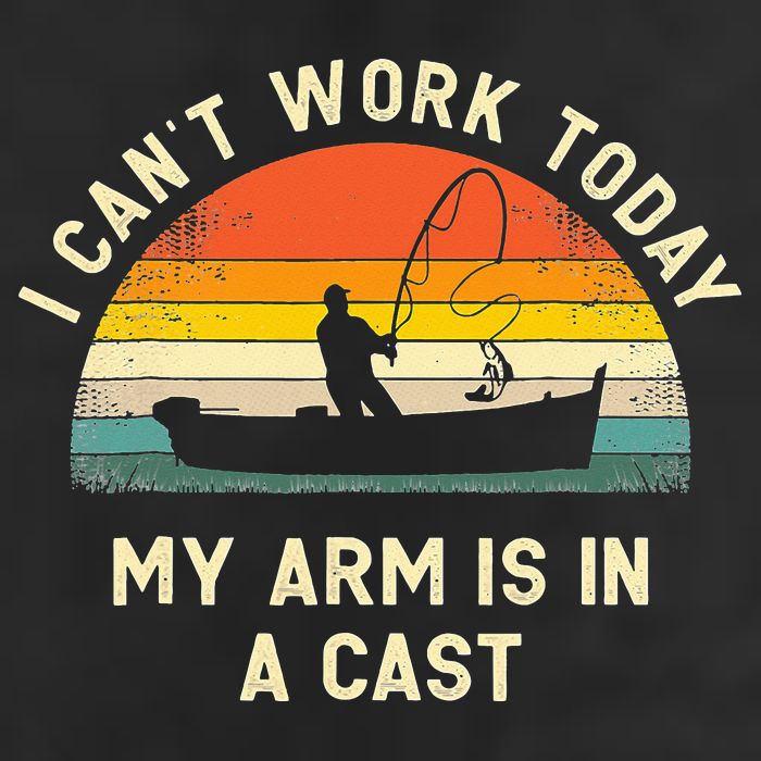 I Can't Work Today My Arm Is in Cast Fisherman Funny Fishing 25L Jumbo Tote