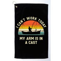 I Can't Work Today My Arm Is in Cast Fisherman Funny Fishing Golf Towel