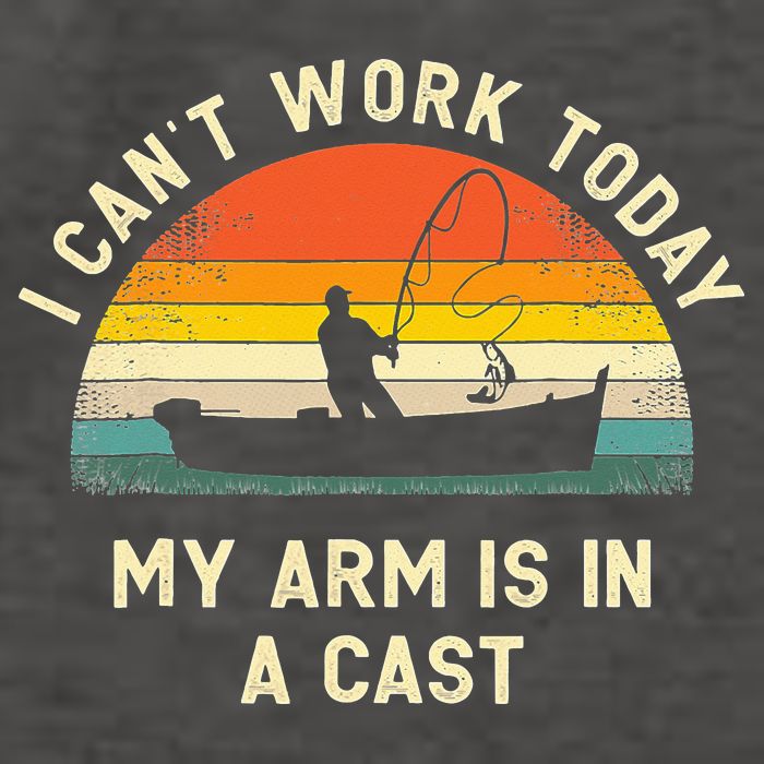 I Can't Work Today My Arm Is in Cast Fisherman Funny Fishing Vector Backpack