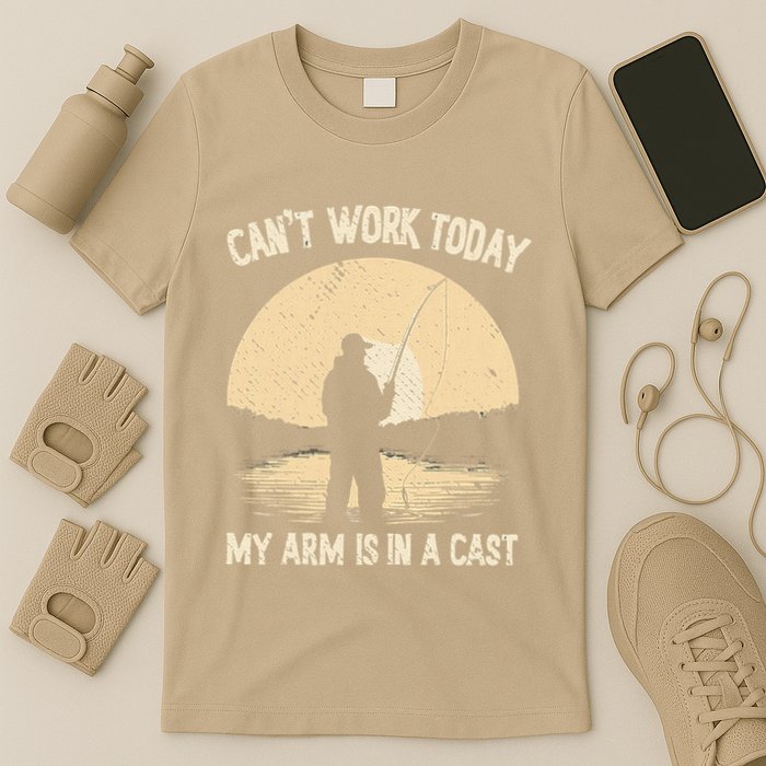 I CanT Work Today My Arm Is In A Cast Fish Fan Fisherman T-Shirt