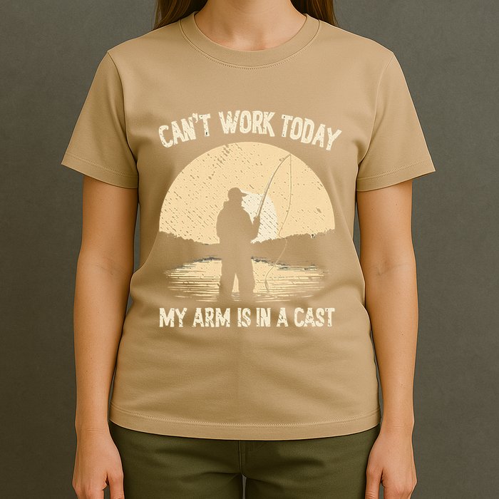 I CanT Work Today My Arm Is In A Cast Fish Fan Fisherman T-Shirt