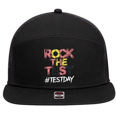 Inspire Confidence With Rock The Test Design For School 7 Panel Mesh Trucker Snapback Hat