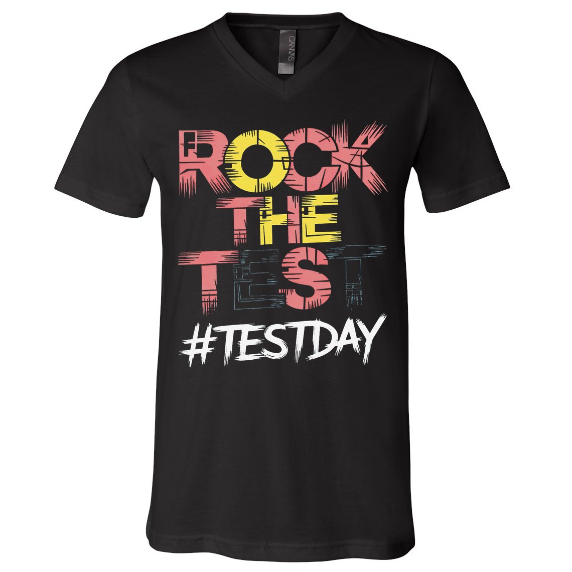 Inspire Confidence With Rock The Test Design For School V-Neck T-Shirt