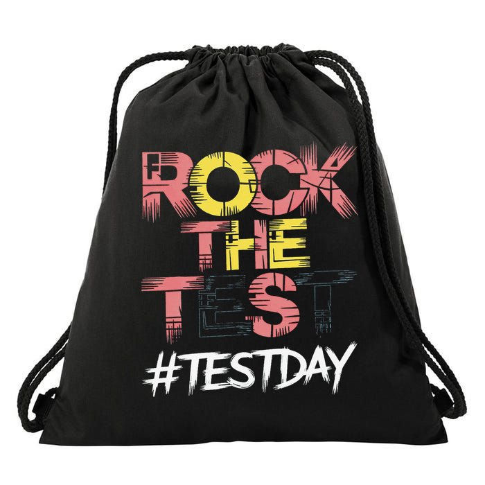 Inspire Confidence With Rock The Test Design For School Drawstring Bag