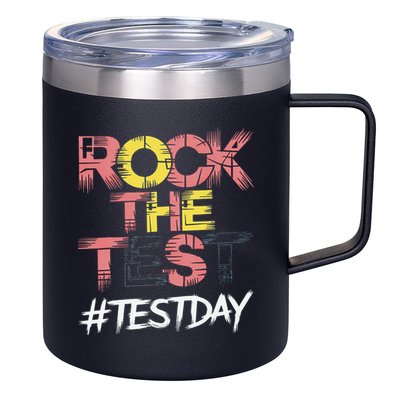Inspire Confidence With Rock The Test Design For School 12oz Stainless Steel Coffee Mug