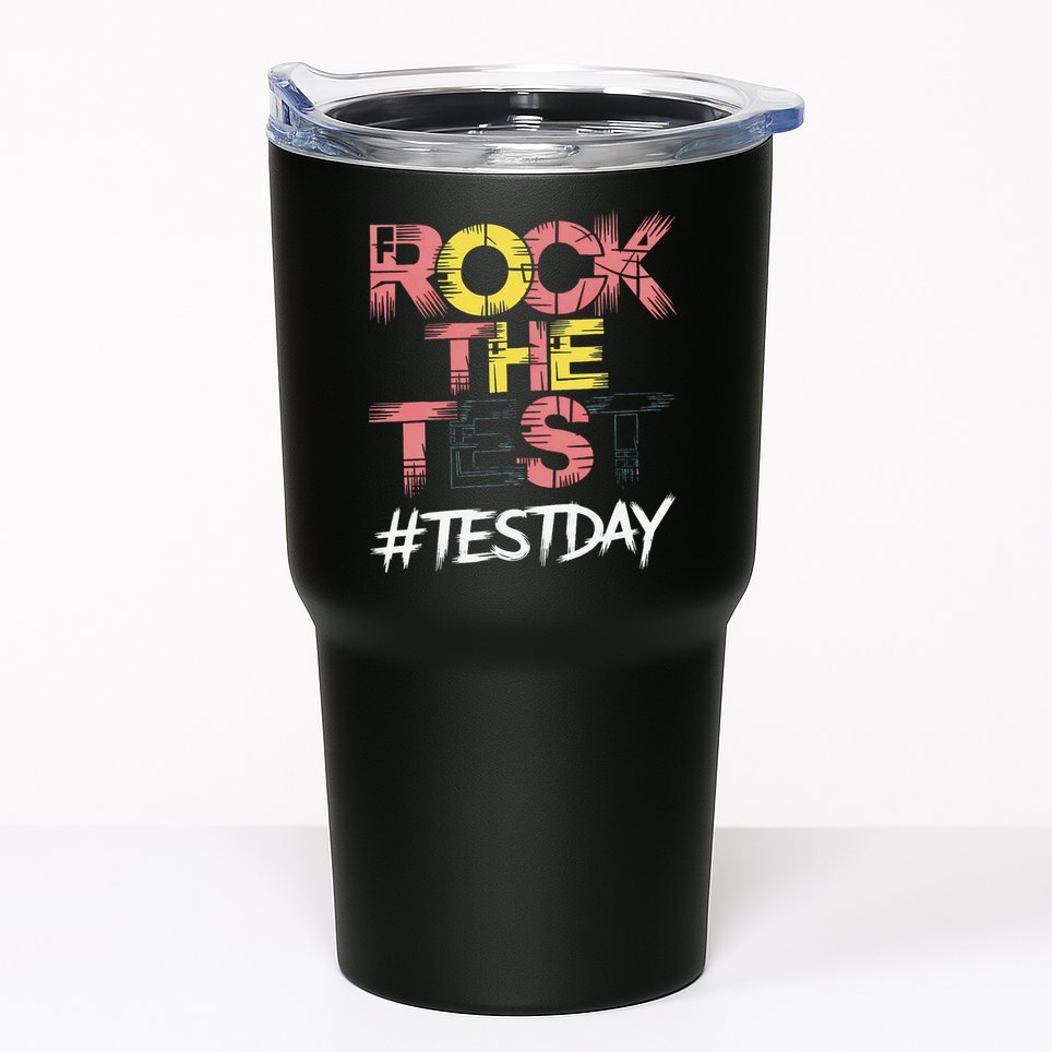 Inspire Confidence With Rock The Test Design For School Tumbler