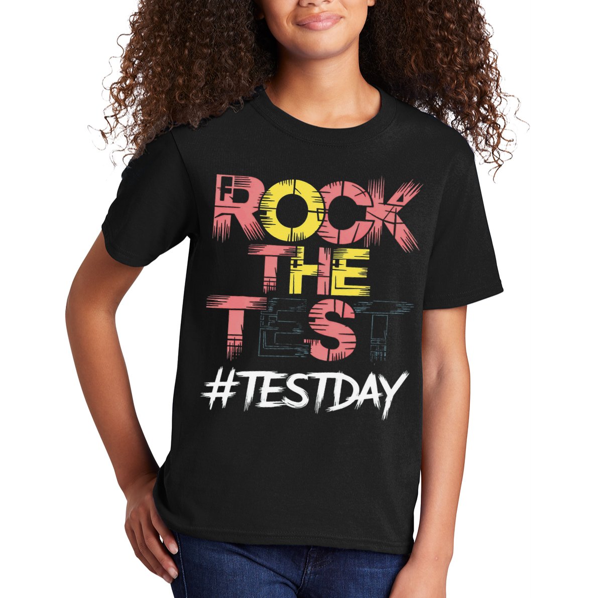 Inspire Confidence With Rock The Test Design For School Kids T-Shirt