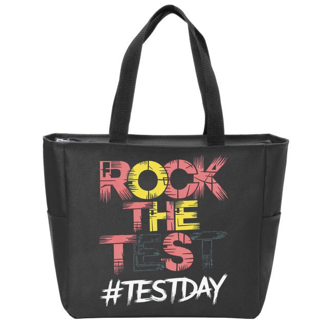 Inspire Confidence With Rock The Test Design For School Zip Tote Bag