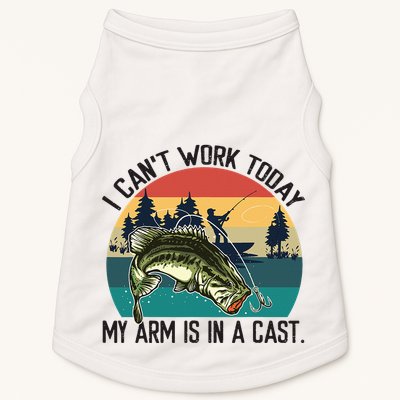 I Cant Work Today My Arm Is In A Cast Fishing Vintage Doggie Tank