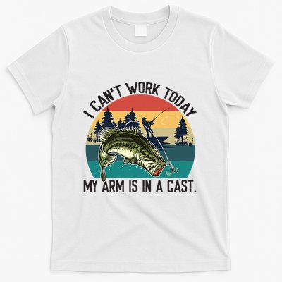 I Cant Work Today My Arm Is In A Cast Fishing Vintage T-Shirt