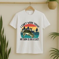 I Cant Work Today My Arm Is In A Cast Fishing Vintage T-Shirt