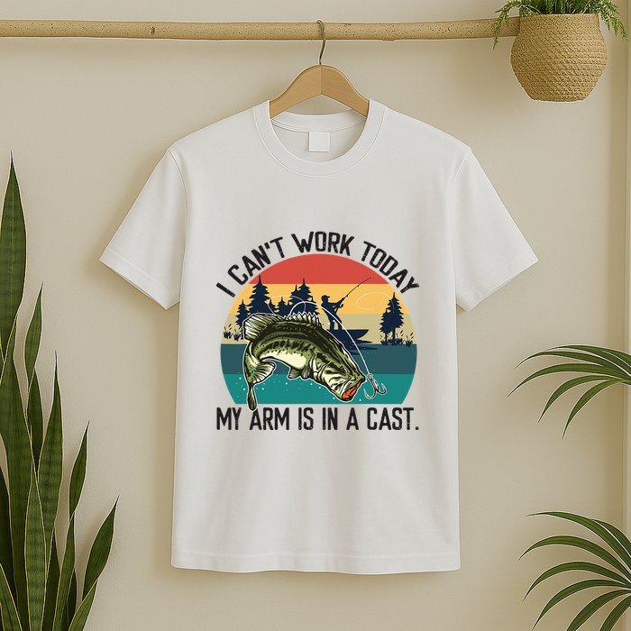 I Cant Work Today My Arm Is In A Cast Fishing Vintage T-Shirt