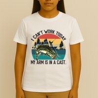 I Cant Work Today My Arm Is In A Cast Fishing Vintage T-Shirt