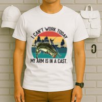 I Cant Work Today My Arm Is In A Cast Fishing Vintage T-Shirt