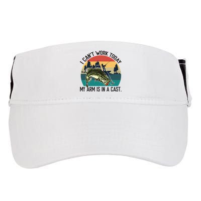 I Cant Work Today My Arm Is In A Cast Fishing Vintage Adult Drive Performance Visor