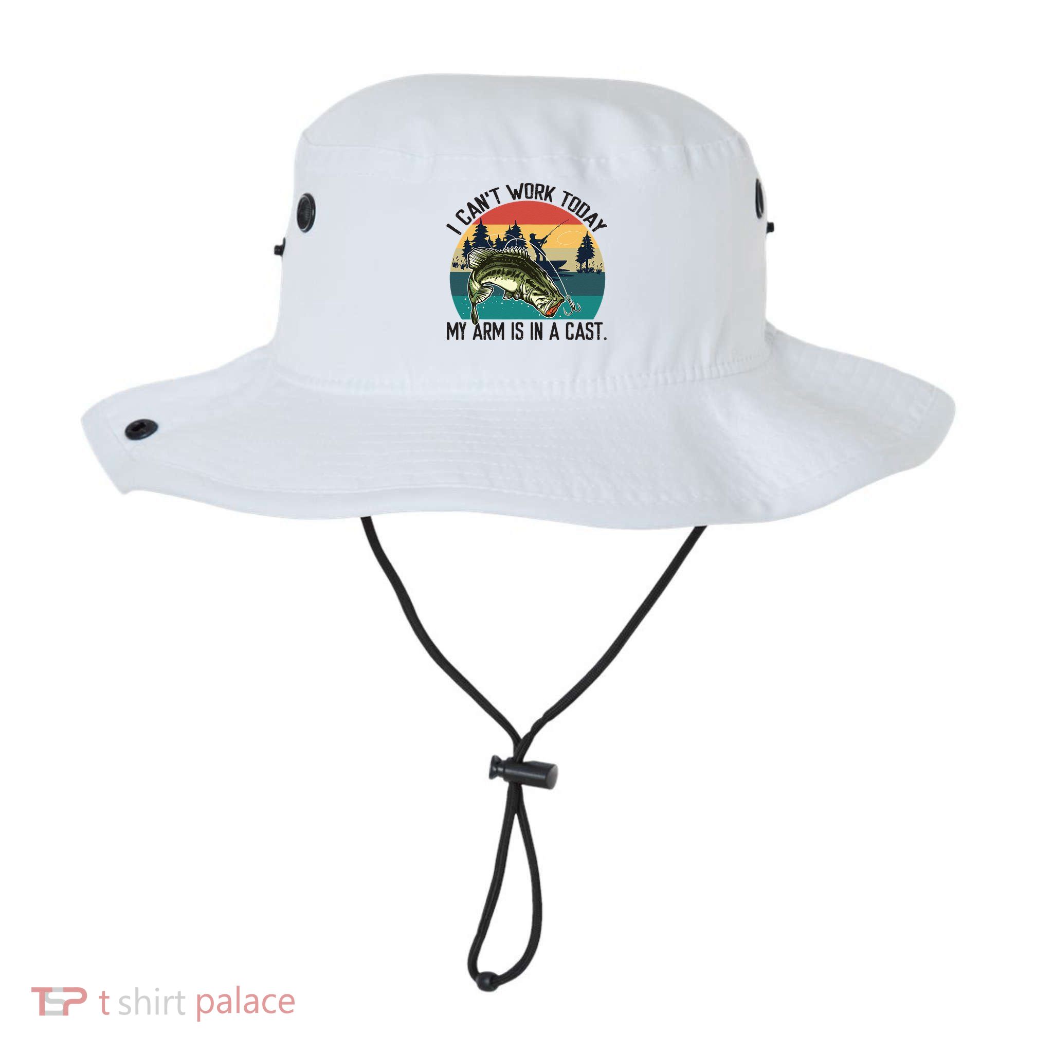 I Cant Work Today My Arm Is In A Cast Fishing Vintage Bucket Hat