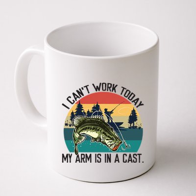I Cant Work Today My Arm Is In A Cast Fishing Vintage Mug