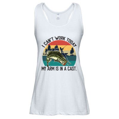 I Cant Work Today My Arm Is In A Cast Fishing Vintage Ladies Essential Flowy Tank