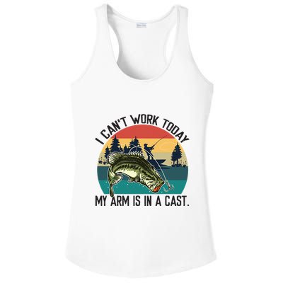 I Cant Work Today My Arm Is In A Cast Fishing Vintage Ladies PosiCharge Competitor Racerback Tank
