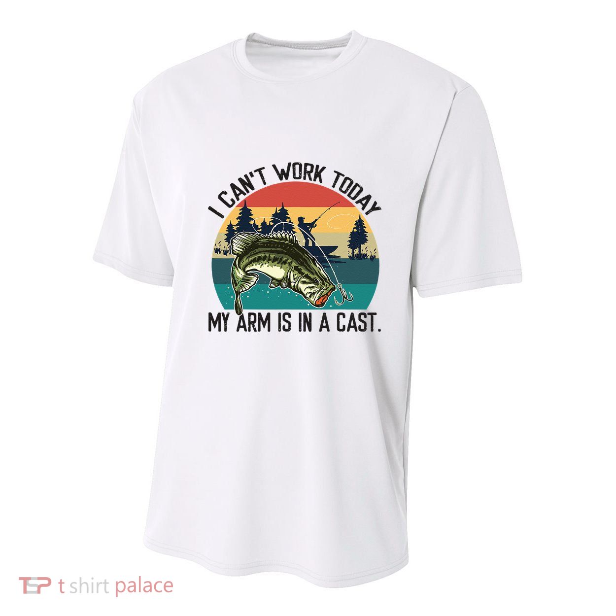 I Cant Work Today My Arm Is In A Cast Fishing Vintage Youth Performance Sprint T-Shirt