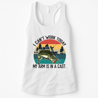 I Cant Work Today My Arm Is In A Cast Fishing Vintage Womens Tank Top