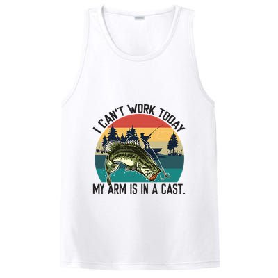 I Cant Work Today My Arm Is In A Cast Fishing Vintage PosiCharge Competitor Tank