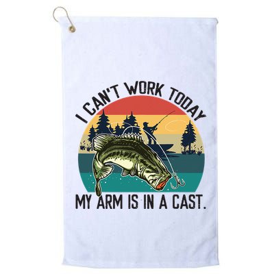 I Cant Work Today My Arm Is In A Cast Fishing Vintage Golf Towel