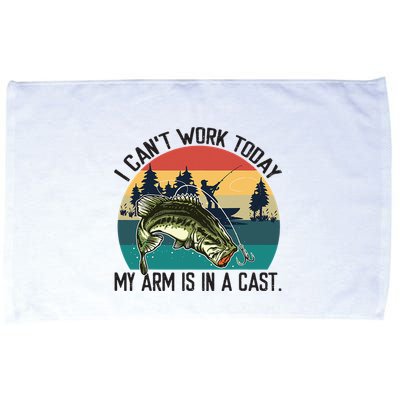I Cant Work Today My Arm Is In A Cast Fishing Vintage Microfiber Hand Towel